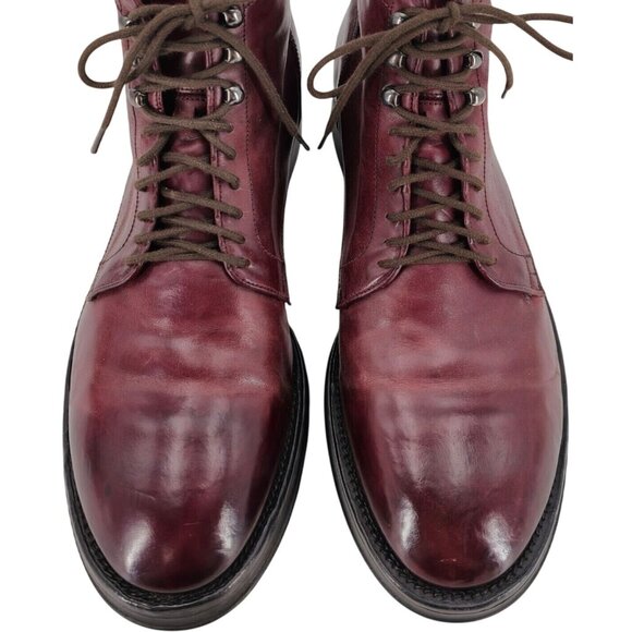 Alberto Fasciani Italy Burnished Burgundy Combat Boots Mens 9 Casual Dress Boots - Picture 2 of 14